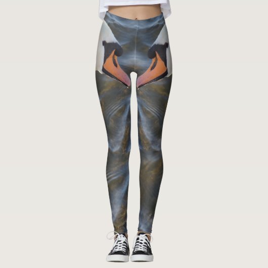 Weiße Schwäne Leggings (Vorderseite)