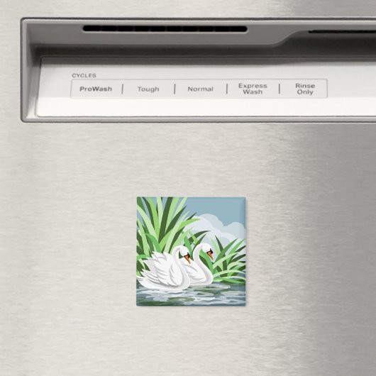 Weiße Schwäne Magnet (In Situ (Geschirrspüler))