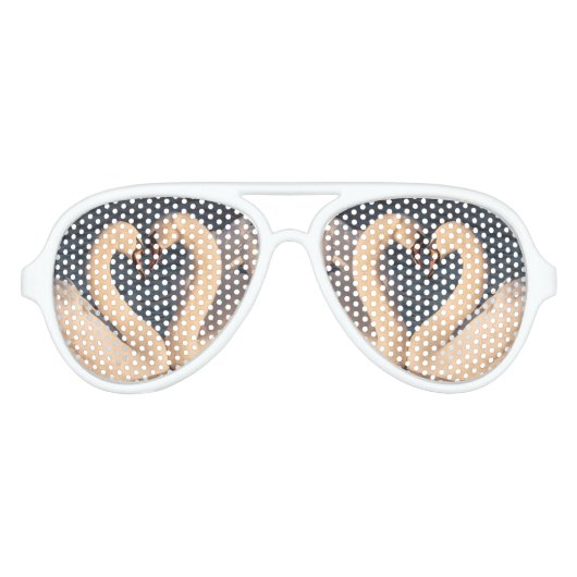 Weiße Schwäne Retro-Party-Schatten, weiß Partybrille (Vorderseite)