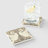 Weiße Schwäne, Schwäne und Schilfröten, Walter Kra Steinuntersetzer (Seitenansicht)