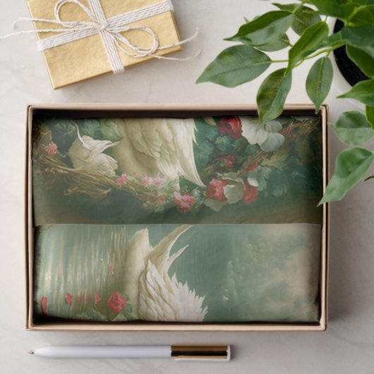 Weiße Schwäne Seidenpapier (Geschenk)