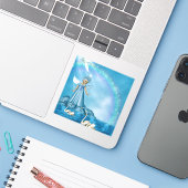 Weiße Schwäne und Engel Aufkleber (Laptop mit iPhone)