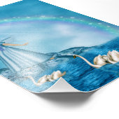Weiße Schwäne und Engel Fotodruck (Ecke)