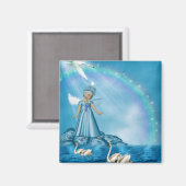 Weiße Schwäne und Engel Magnet (Vorderseite/Rückseite)