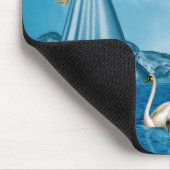 Weiße Schwäne und Engel Mousepad (Ecke)