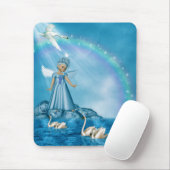 Weiße Schwäne und Engel Mousepad (Mit Mouse)