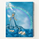 Weiße Schwäne und Engel Notizblock (Rückseite)