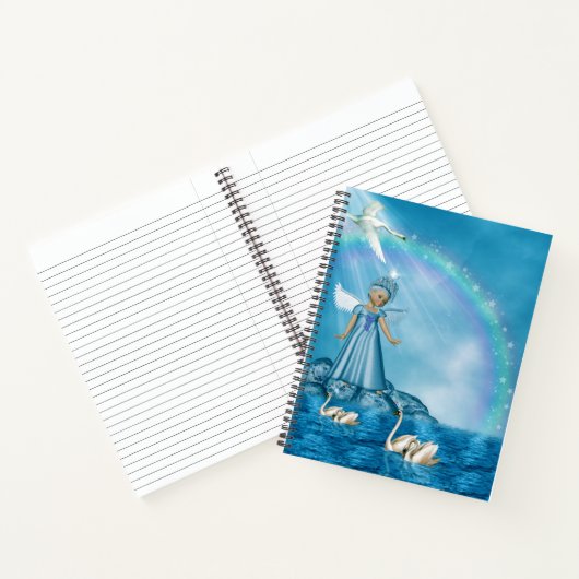 Weiße Schwäne und Engel Notizblock (Innenseite)