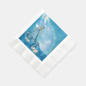 Weiße Schwäne und Engel Serviette (Ecke)