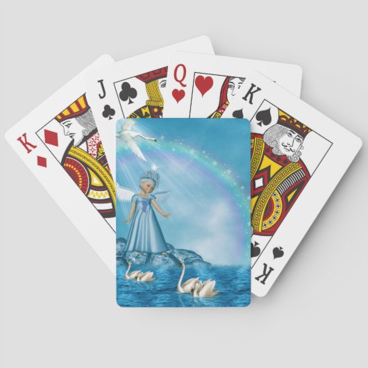 Weiße Schwäne und Engel Spielkarten (Rückseite)