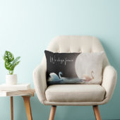 Weiße Schwäne und Mond Lendenkissen (Stuhl )