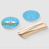 Weiße Schwäne und Wasserlilien Hochzeit nach Maß Fächer (Non-assembled)