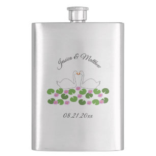 Weiße Schwäne und Wasserlilien Hochzeit nach Maß Flachmann