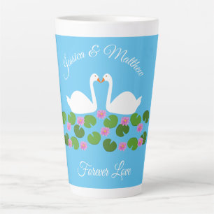 Weiße Schwäne und Wasserlilien Hochzeit nach Maß Milchtasse