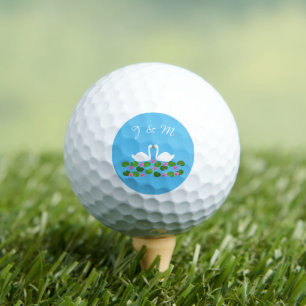 Weiße Schwäne und Wasserlilien Hochzeiten Mit Mono Golfball