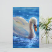 Weiße Schwanenfarbe Briefpapier (Stehend Vorderseite)