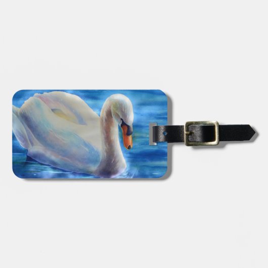 Weiße Schwanenfarbe Gepäckanhänger (Vorderseite horizontal)
