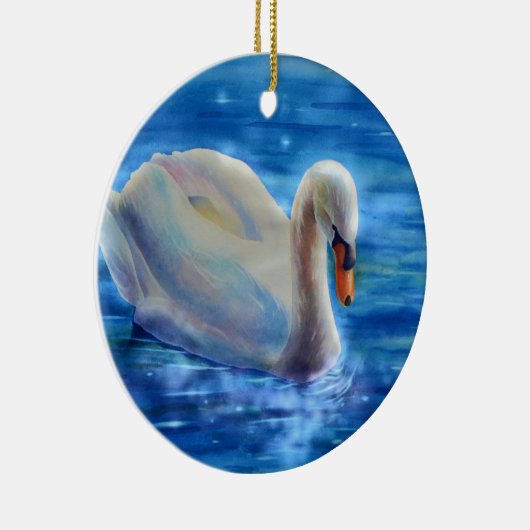 Weiße Schwanenfarbe Keramik Ornament (Rechts)