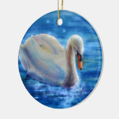 Weiße Schwanenfarbe Keramik Ornament (Links)