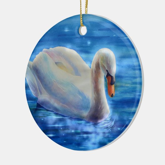 Weiße Schwanenfarbe Keramik Ornament (Links)