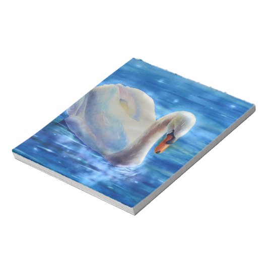 Weiße Schwanenfarbe Notizblock (Rotiert)