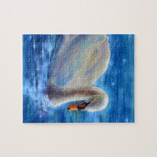 Weiße Schwanenfarbe Puzzle (Horizontal)