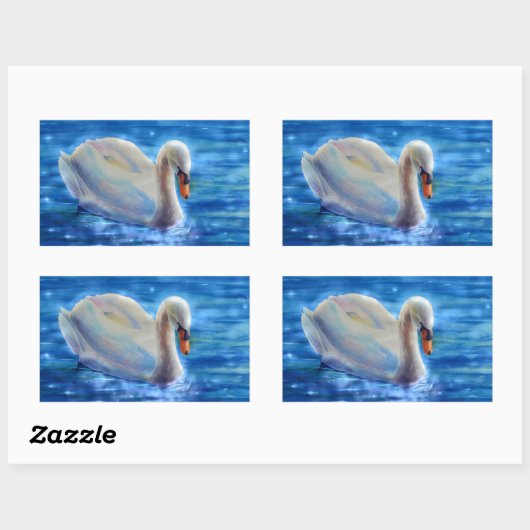 Weiße Schwanenfarbe Rechteckiger Aufkleber (Blatt)