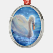 Weiße Schwanenfarbe Silbernes Ornament (Links)