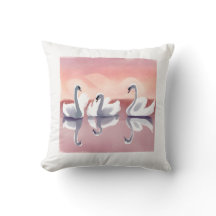 Weiße Schwanenwurfkissen