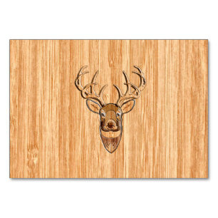 Weiße Schwanz-Rotwild-hölzerne Korn-Art-Grafik Tischnummer