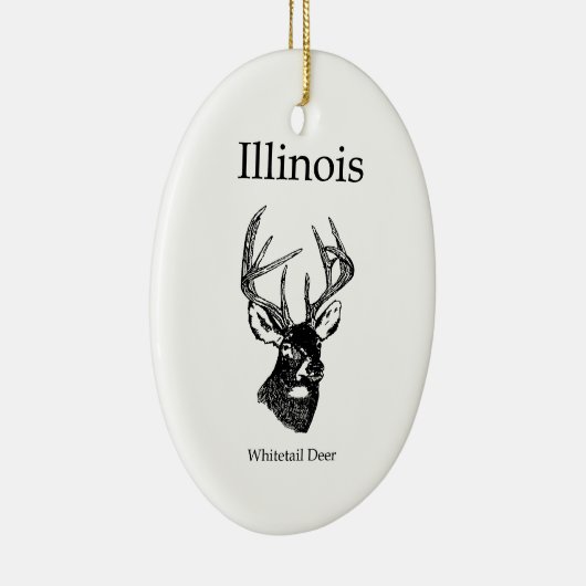 Weiße Schwanz-Rotwild Illinois Keramikornament (Rechts)
