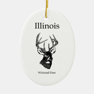 Weiße Schwanz-Rotwild Illinois Keramikornament