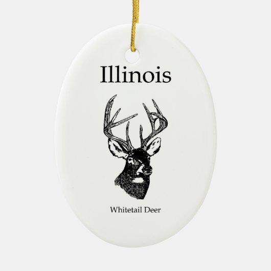 Weiße Schwanz-Rotwild Illinois Keramikornament (Vorne)