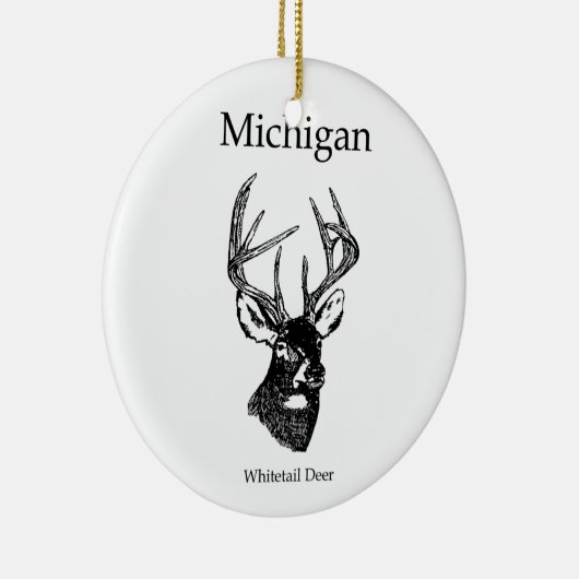 Weiße Schwanz-Rotwild Michigans Keramik Ornament (Rechts)