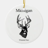 Weiße Schwanz-Rotwild Michigans Keramik Ornament (Vorne)