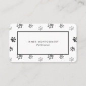 Weiße schwarz graue Paw-Drucke nach Maß Visitenkarte (Vorderseite)