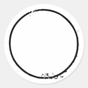 Weiße, schwarze, beklemmte Grenze Runder Aufkleber