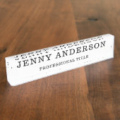 Weiße schwarze Bezeichnung und Name des Schreibtis Namensplakette (Seite)