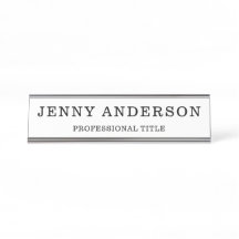 Weiße schwarze Bezeichnung und Name des Schreibtis