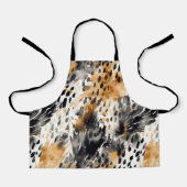 Weiße schwarze Creme Leopard Tier Schürze (Vorderseite)