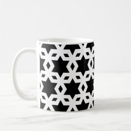 Weiße schwarze Ecken Sterngeometrisches Muster Kaffeetasse