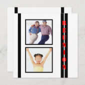 Weiße schwarze Familie des Wiedersehen Einladung (Vorne/Hinten)