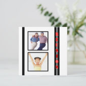 Weiße schwarze Familie des Wiedersehen Einladung (Stehend Vorderseite)