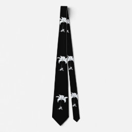 Weiße schwarze Flora tropische Neck Tie Krawatte