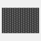 Weiße schwarze Fragezeichen Muster 3D Geschenkpapier Set (Vorderseite)