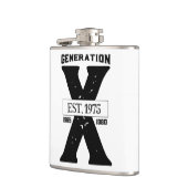 Weiße & schwarze Generation X Vinyl umhüllte Flasc Flachmann (Links)