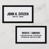 Weiße/schwarze GrenzVisitenkarte des mutigen Visitenkarte (Vorne/Hinten)