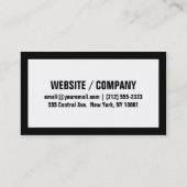 Weiße/schwarze GrenzVisitenkarte des mutigen Visitenkarte (Rückseite)