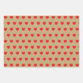 Weiße schwarze Herzen, Goldene Glitzer-Glitzern Geschenkpapier Set (Vorderseite 3)