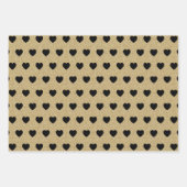 Weiße schwarze Herzen, Goldene Glitzer-Glitzern Geschenkpapier Set (Vorderseite 2)